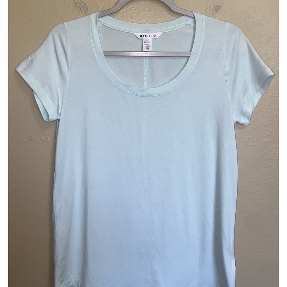 ATHLETA T Shirt STRATUS II Tee Reef Green Relaxed Fit Size XXS Modal Blend